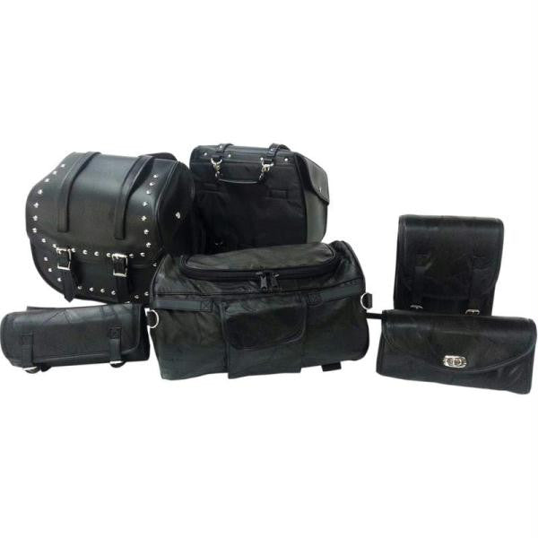 Diamond Plate 6pc Motorcycle Bag Set