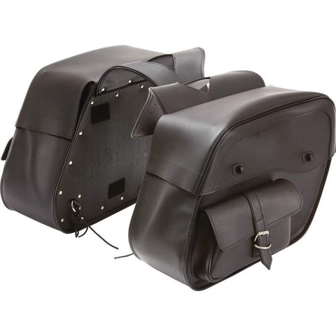 Diamond Plate 2pc Slanted Motorcycle Saddlebag Set