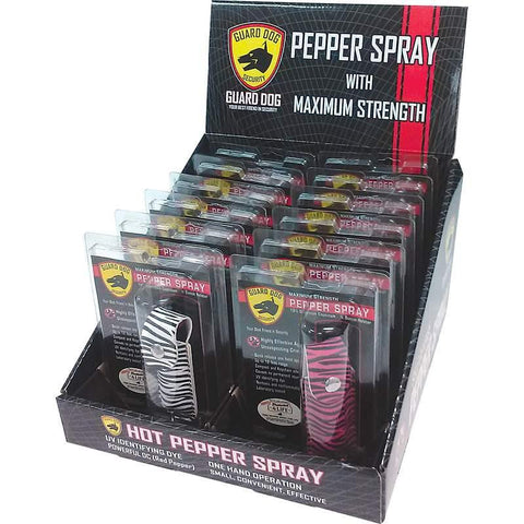 12pc Pepper Sprays In Countertop Display- Zebra