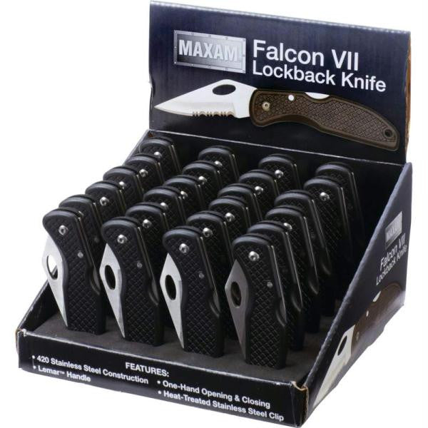 Maxam 24pc 4" Lockback Knives In Countertop Display