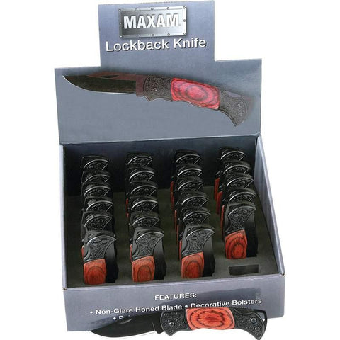 Maxam 24pc Lockback Knives In Countertop Display