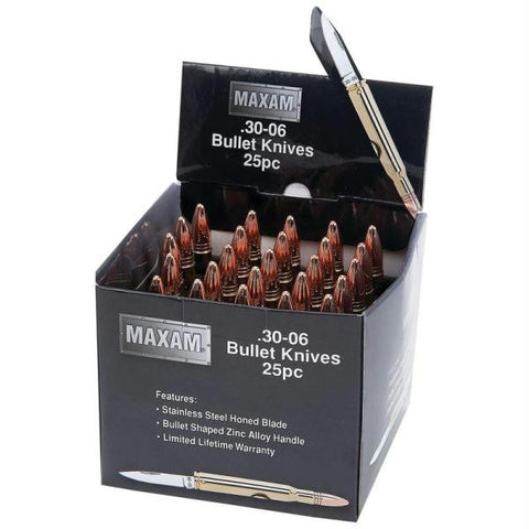 Maxam 25pc Gold-tone Bullet Knives In Countertop Display