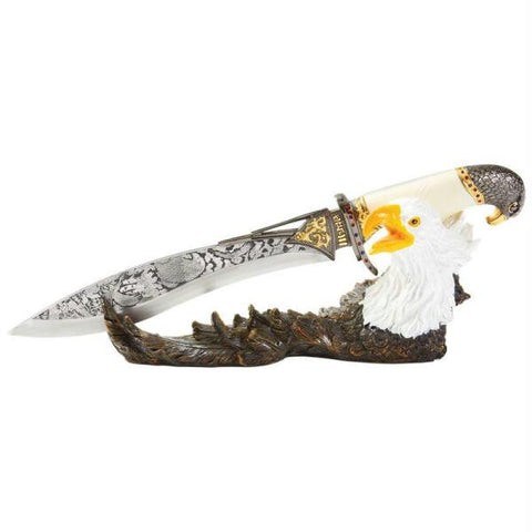 Maxam 17" Decorative Eagle Fixed Blade Knife With Stand