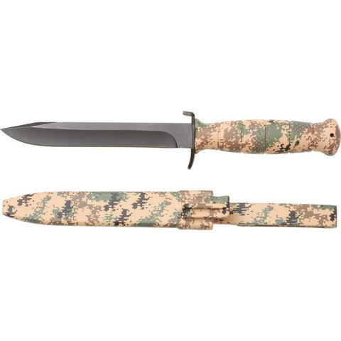 Maxam Fixed Blade Digital Camo Knife With Sheath