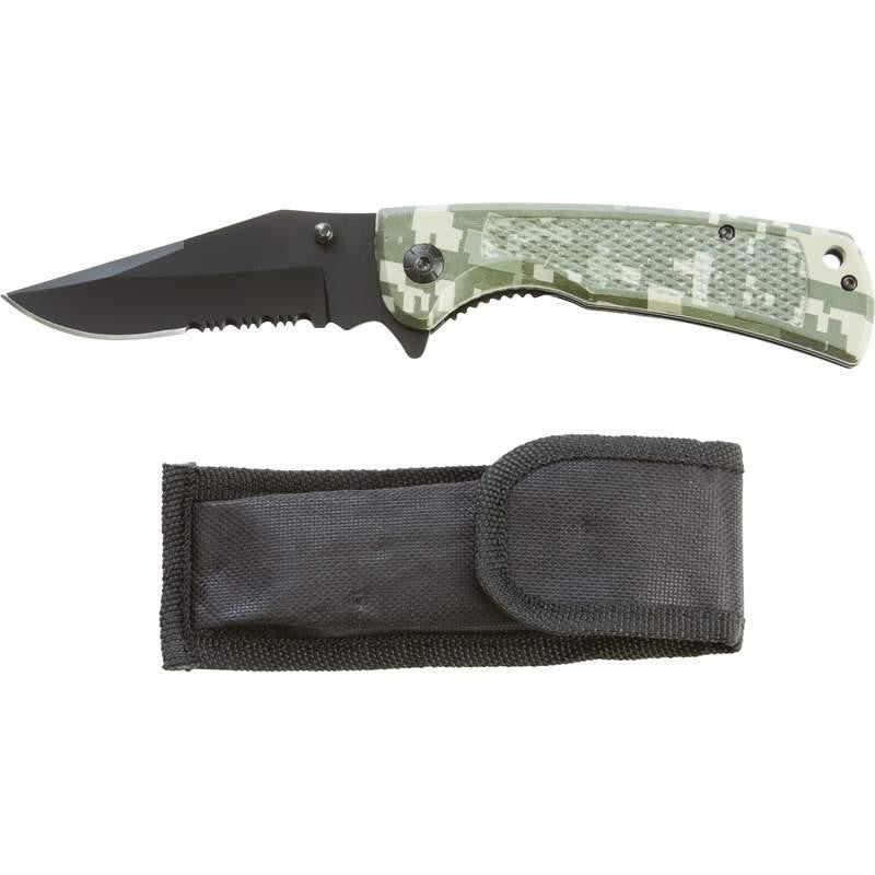 Maxam Digital Camo Large Liner Lock Knife- 1-2in Large Camo Knife