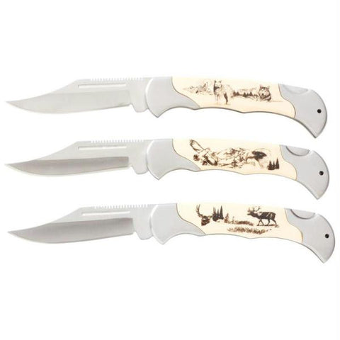 Maxam Sportsman&rsquo;s 3pc Lockback Knife Set