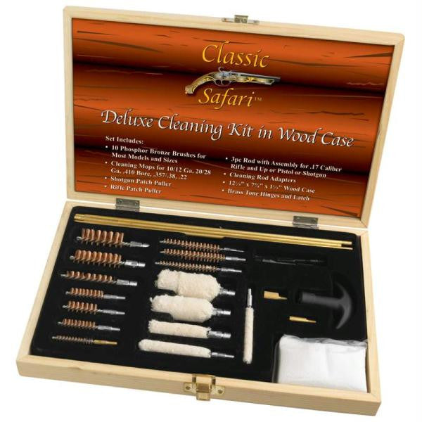 Classic Safari Deluxe Cleaning Kit In Wood Case