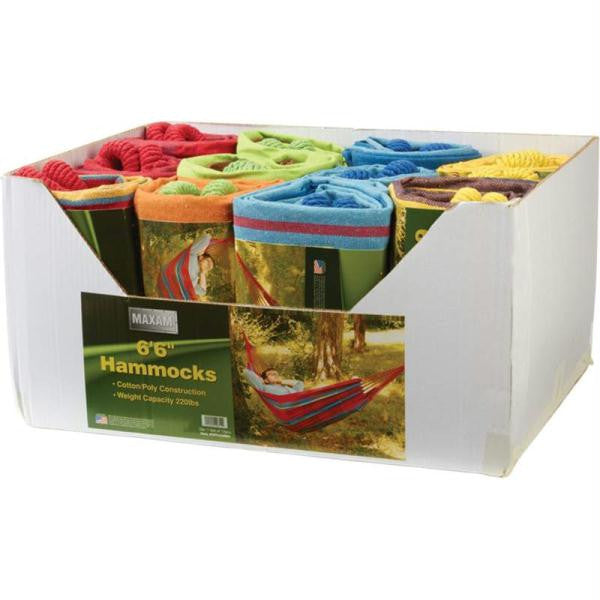 Maxam 12pc Set Of 66" Hammocks In Stackable Carton Display