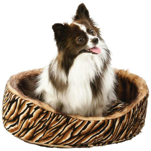 Maxam Pet Club Round Faux Mink Reversible Pet Bed