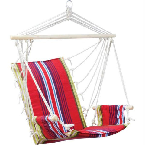 Club Fun Cushioned Hanging Rope Chair With Arm Rests